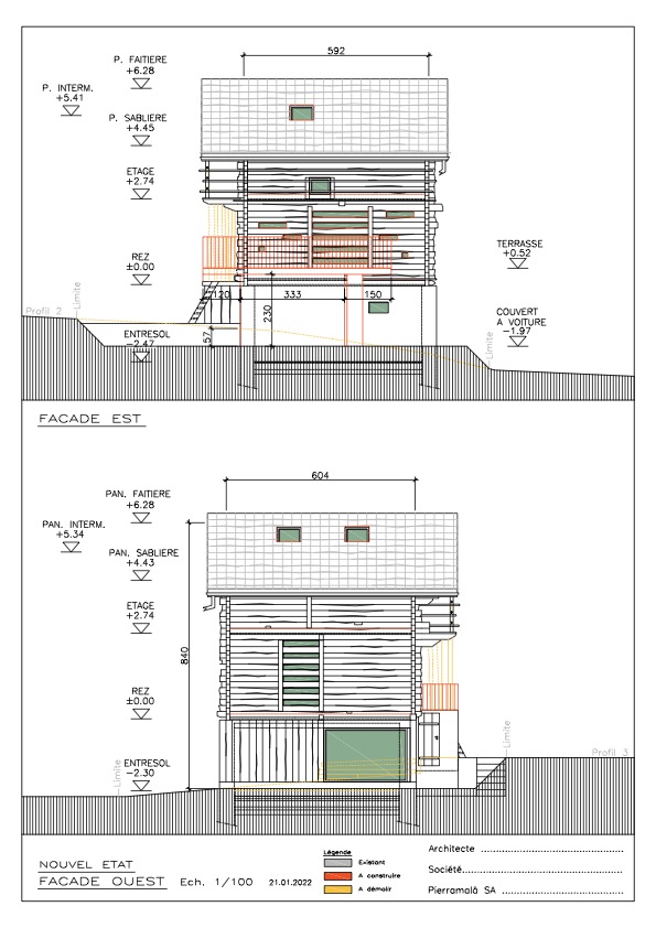 Façades Est et Ouest