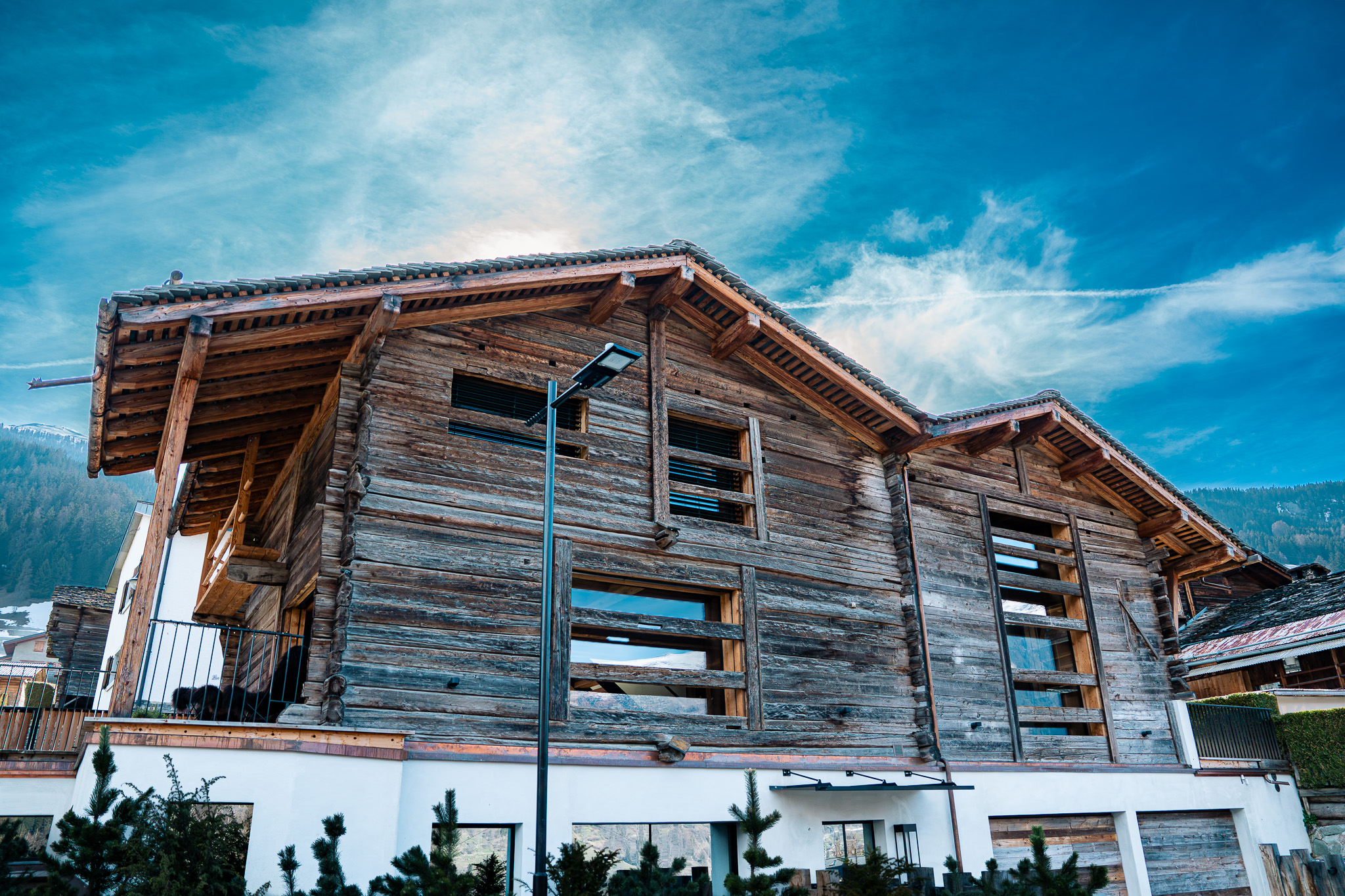 Chalet façade vieux bois récupéré